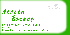 attila borocz business card