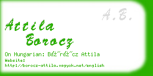 attila borocz business card